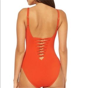 Red bathing suit one piece